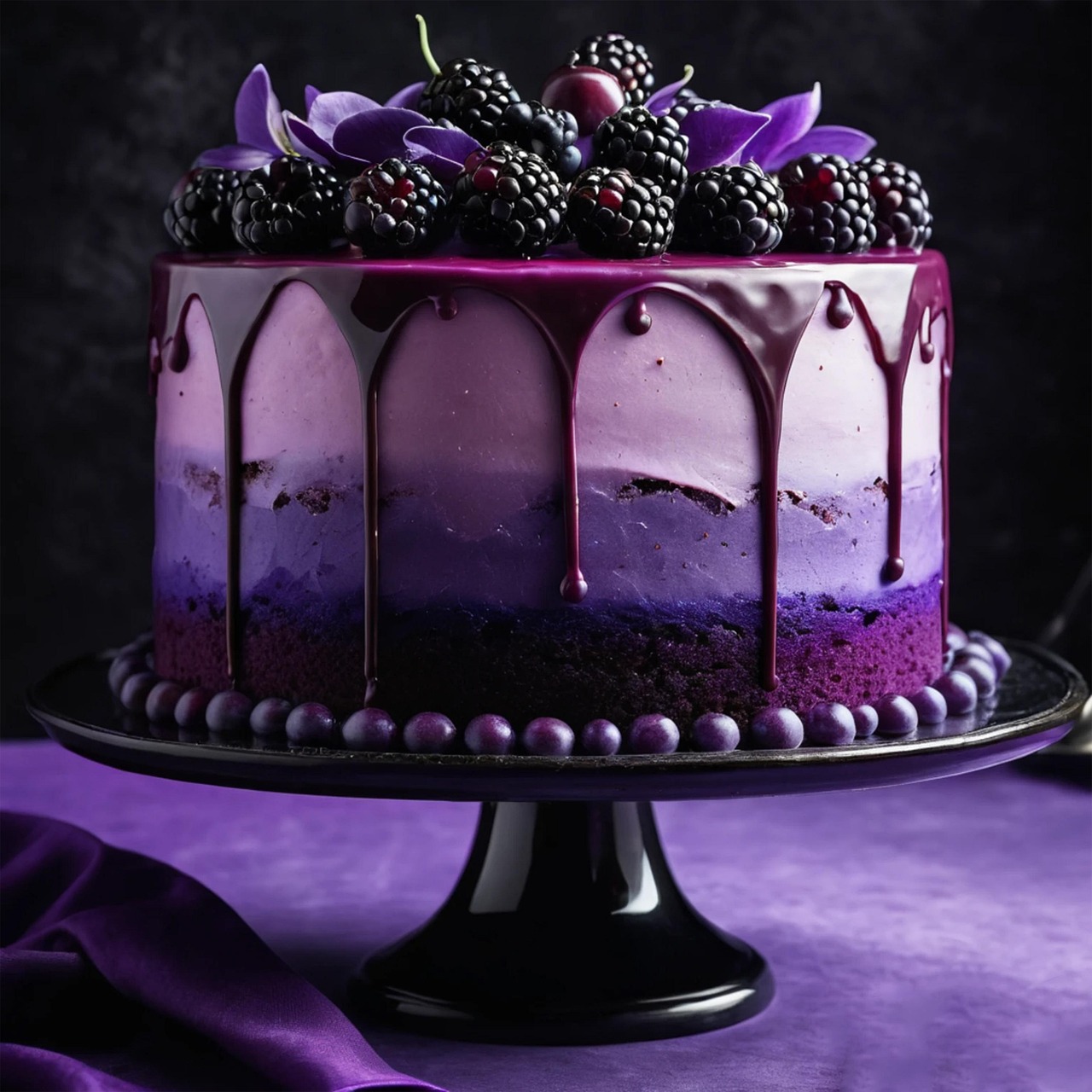 cake, wedding cake, purple cake, sweet, cupcake, food, berries